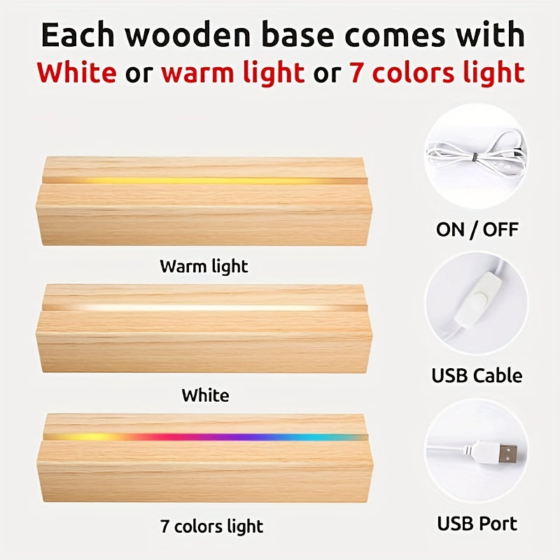 Personalized LED Heart Shaped Night Light Photo Frame with Wooden Stand - Custom Gifts for Mom, Dad, Anniversary, Birthday