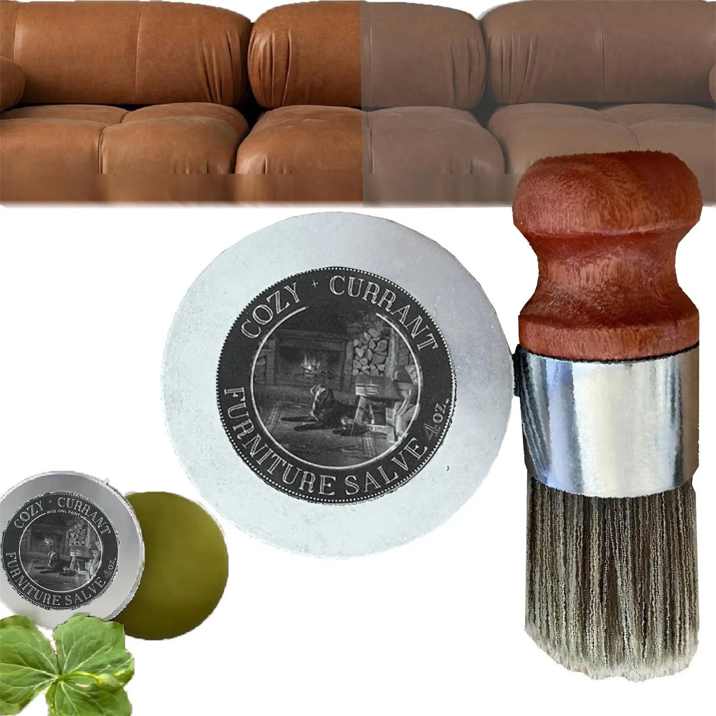 Leather & Furniture Repair Salve + Applicator Brush