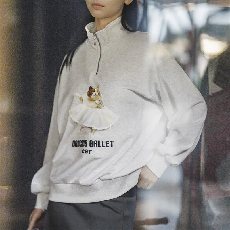 Ballett-Sweatshirt mit Maden-Print