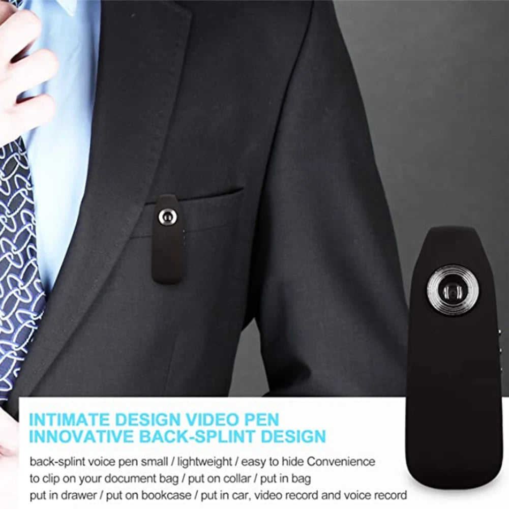 Motion Detection Back Clip Camera Pocket Video Recorder for Outdoor Sport Interview Class Meeting HD Micro Cam