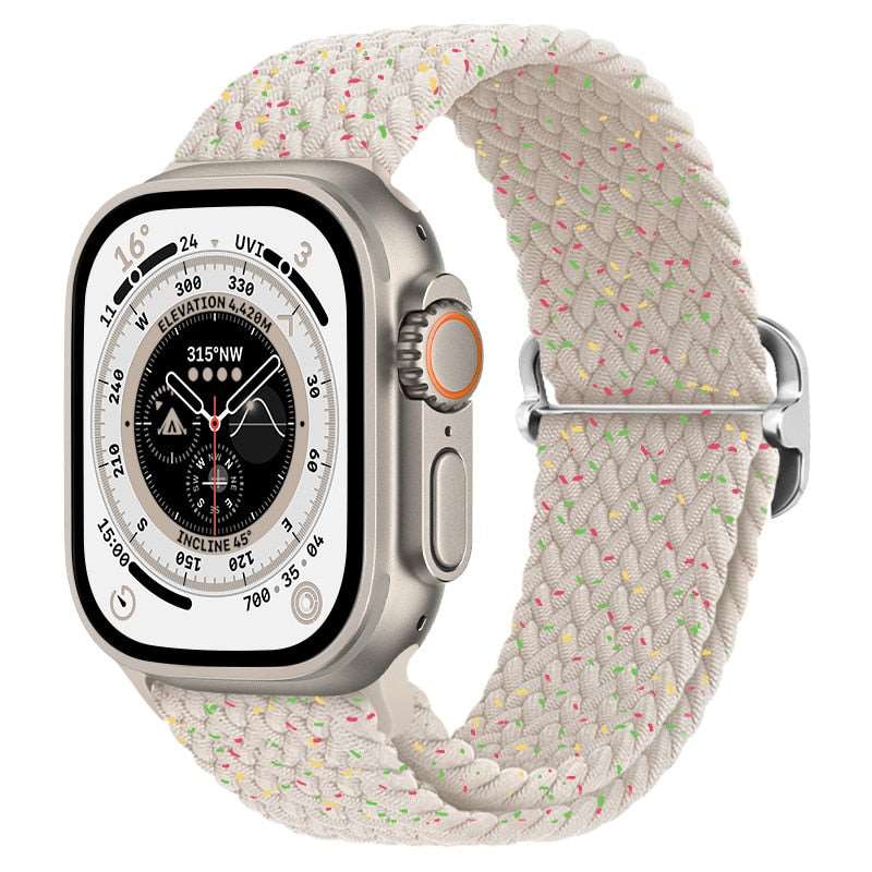 Braided Nylon Strap For Apple Watch Ultra 49mm|  Elastic watch band for iWatch ultra 8 7 SE 3 4 5 6 - Reliable Bands