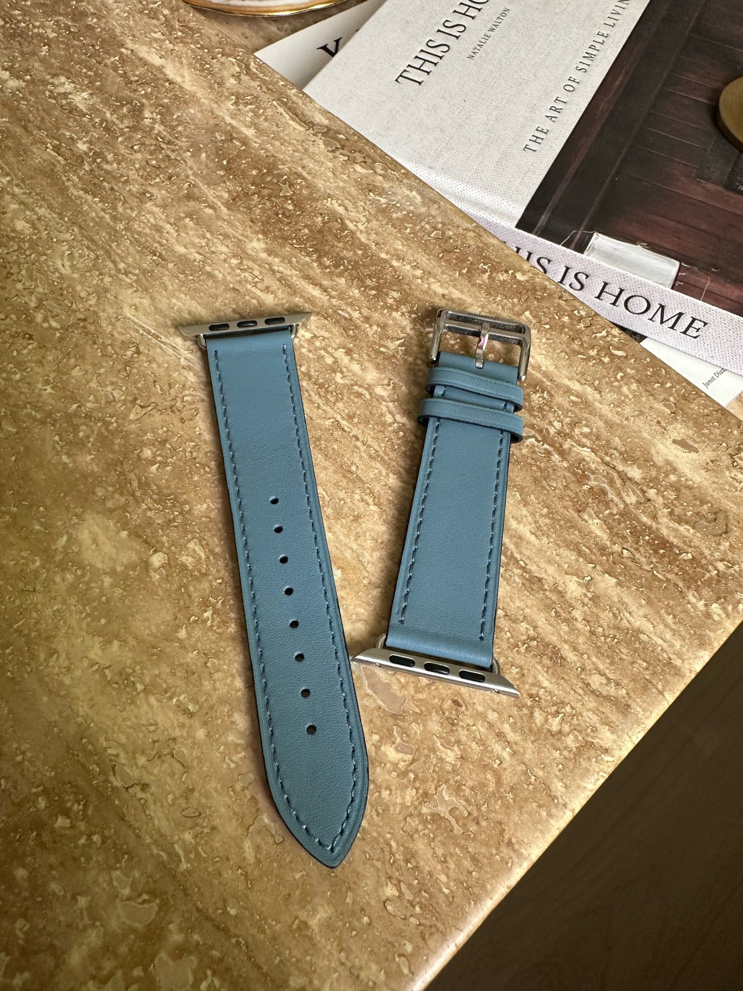 Vermilion Apple watch leather band