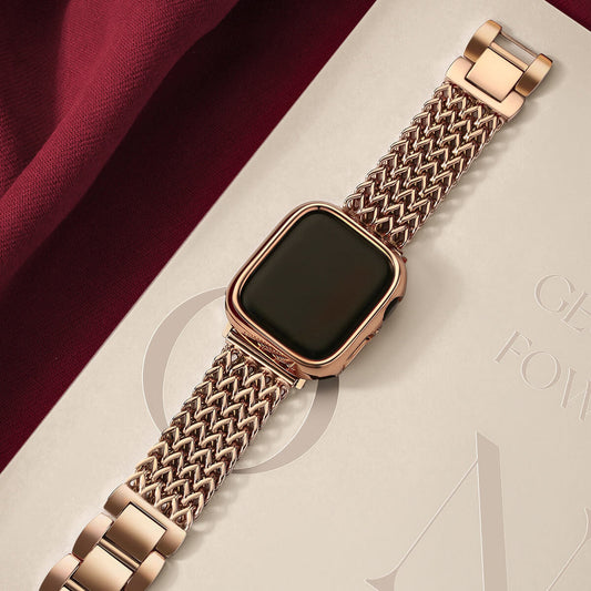 gevlochten gouden band voor apple watch