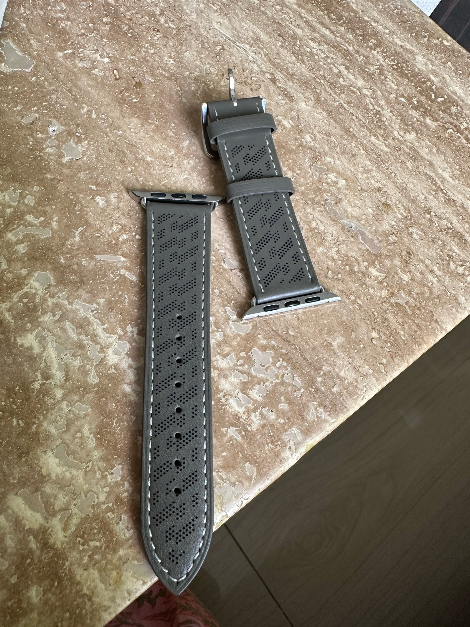 Vermilion Apple watch leather band