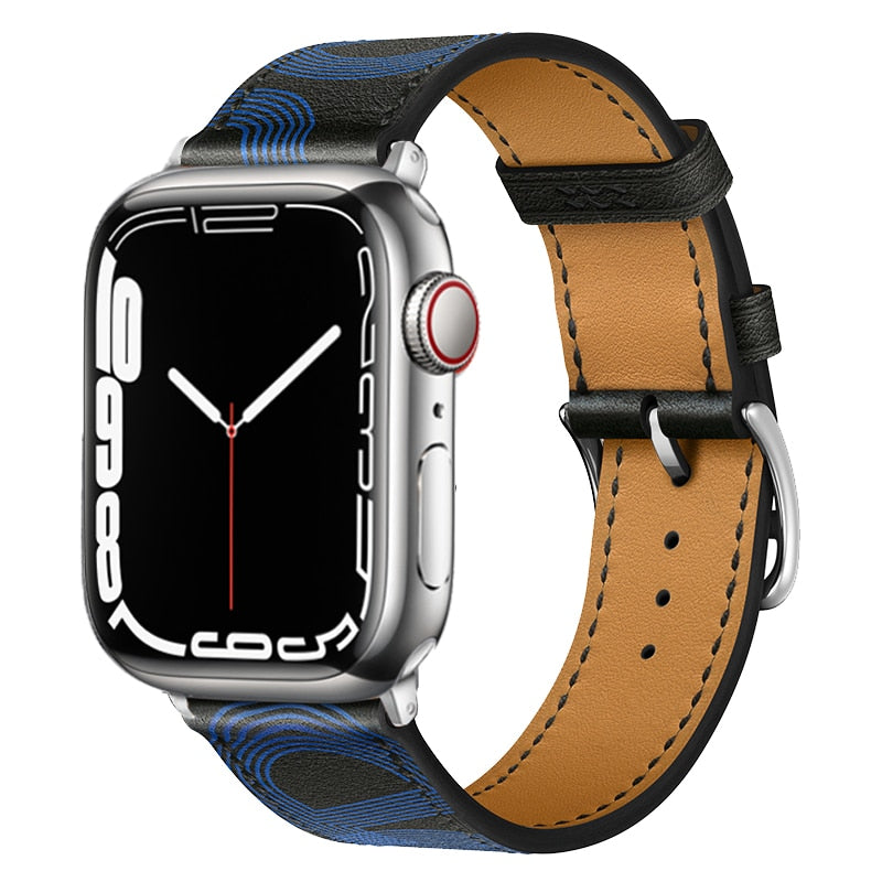 Vermilion Apple watch leather band