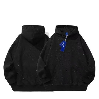 Rhinstone stars  black hoodie