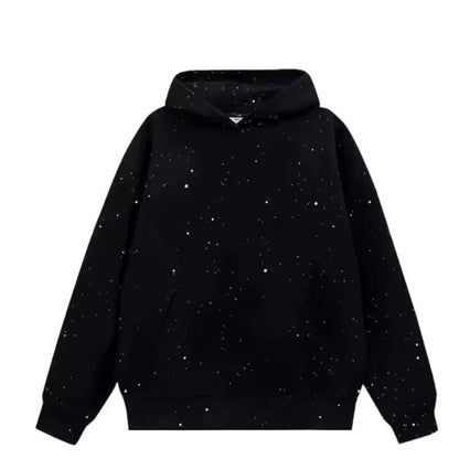 Rhinstone stars  black hoodie