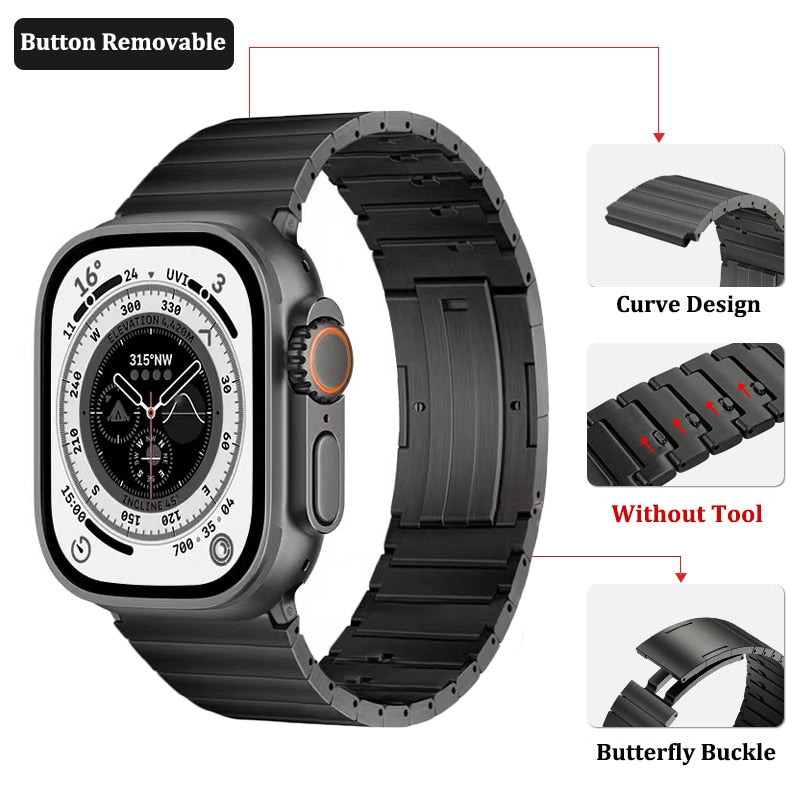 Titanium apple watch ultra band|Titanium Watch Band For Apple Watch Ultra 49mm |Men apple watch band - Reliable Bands