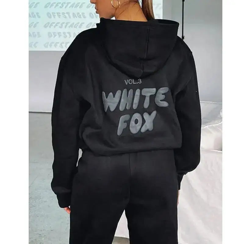 2024 Women's hoodie set printed with wool letters loose two-piece sports pants coarse plaid clothes