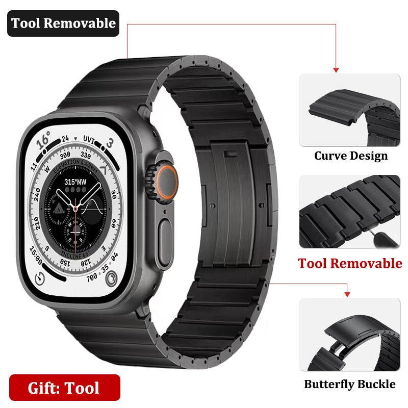 Titanium apple watch ultra band|Titanium Watch Band For Apple Watch Ultra 49mm |Men apple watch band - Reliable Bands