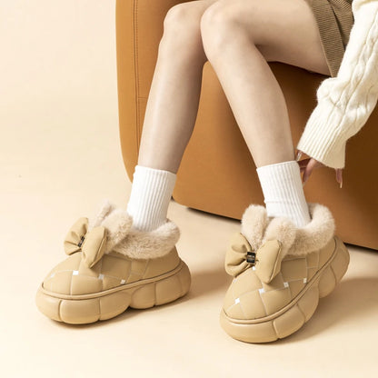 bowknot plush shoes