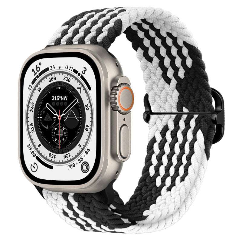 Braided Nylon Strap For Apple Watch Ultra 49mm|  Elastic watch band for iWatch ultra 8 7 SE 3 4 5 6 - Reliable Bands