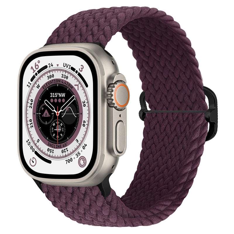 Braided Nylon Strap For Apple Watch Ultra 49mm|  Elastic watch band for iWatch ultra 8 7 SE 3 4 5 6 - Reliable Bands