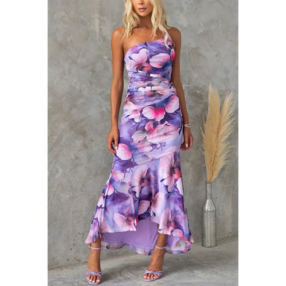 Hem Pleated Long Dress