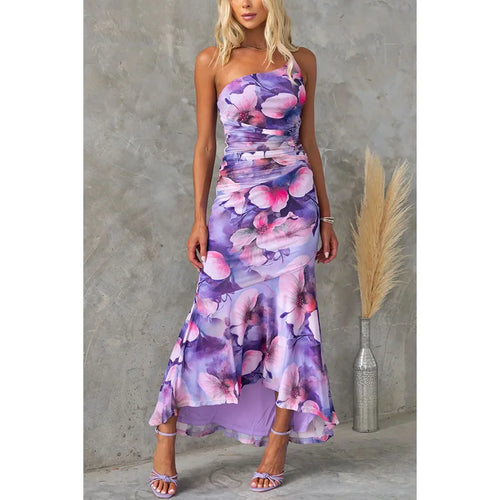 Hem Pleated Long Dress