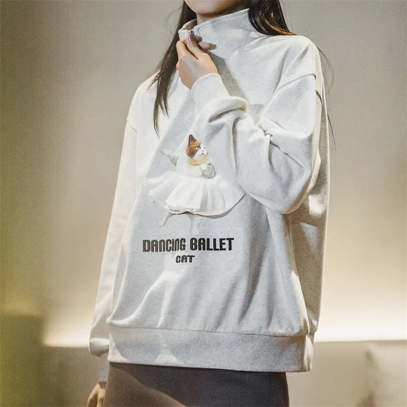 Maden bedrukt ballet sweatshirt