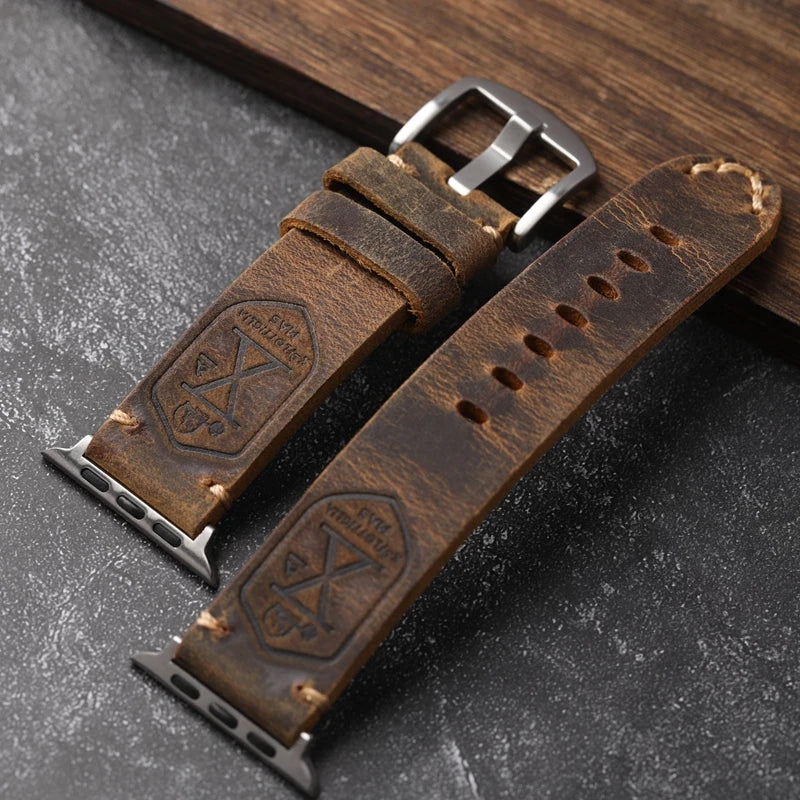 Leather apple watch Ultra band for apple watch Series