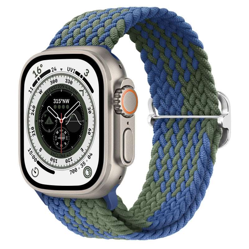 Braided Nylon Strap For Apple Watch Ultra 49mm|  Elastic watch band for iWatch ultra 8 7 SE 3 4 5 6 - Reliable Bands