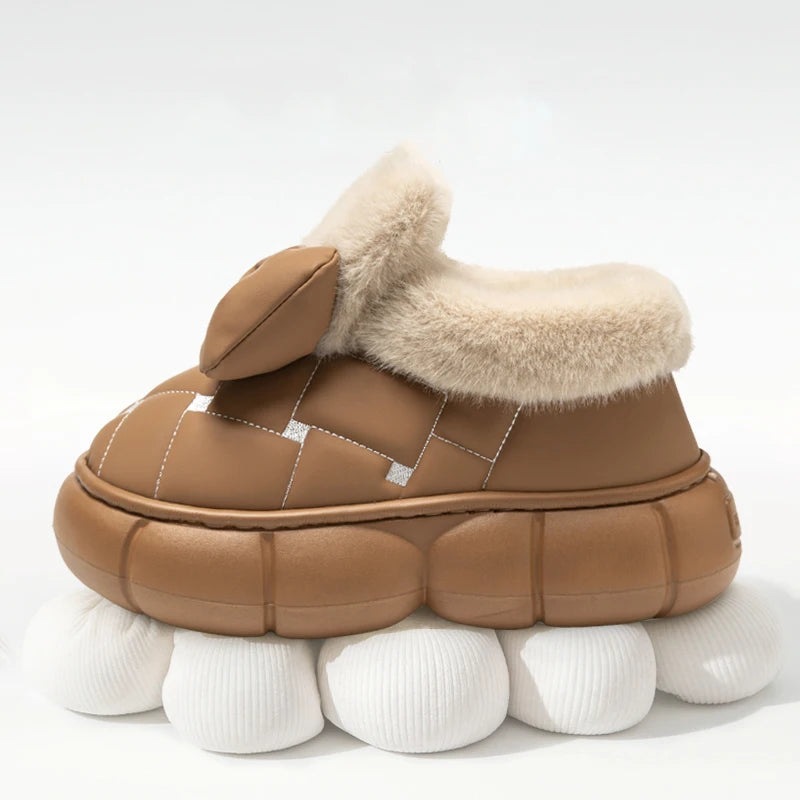 bowknot plush shoes