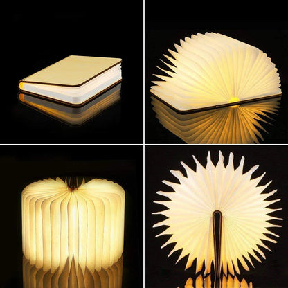 Night Light Wooden Book Lamp