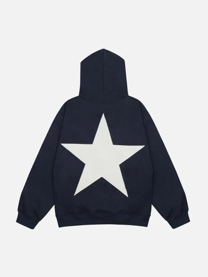 Zwarte hoodie met sterrenprint 