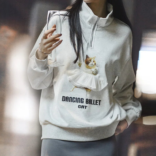 Maden bedrukt ballet sweatshirt