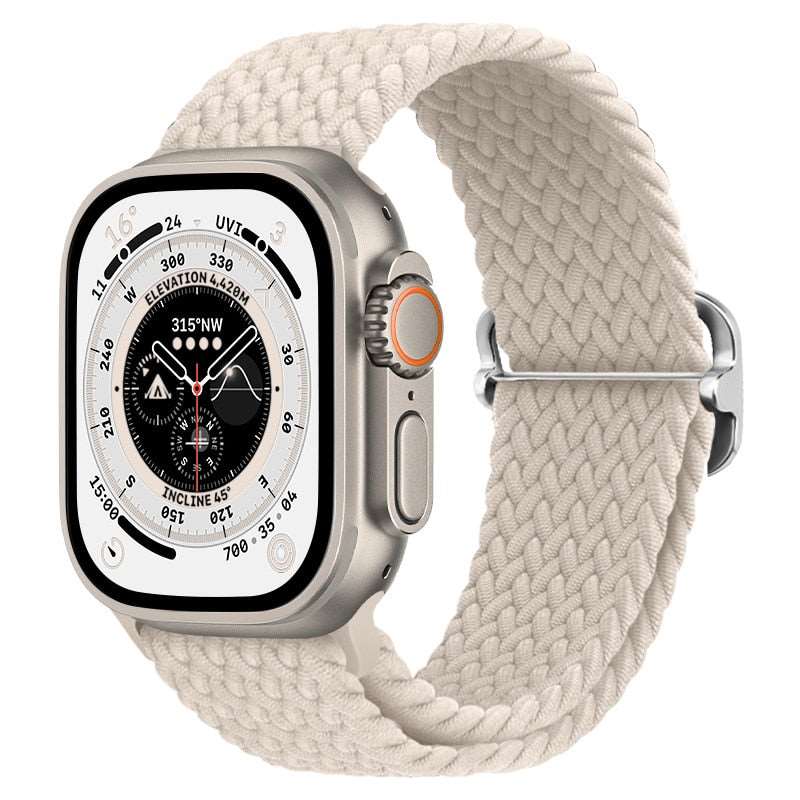 Braided Nylon Strap For Apple Watch Ultra 49mm|  Elastic watch band for iWatch ultra 8 7 SE 3 4 5 6 - Reliable Bands