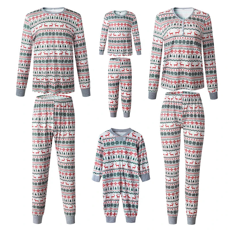 2024 Christmas Family Matching Pajamas New Year Xmas Father Mother Kids Baby Clothes Set Dad Mom And Daughter Son Pyjamas Outfit