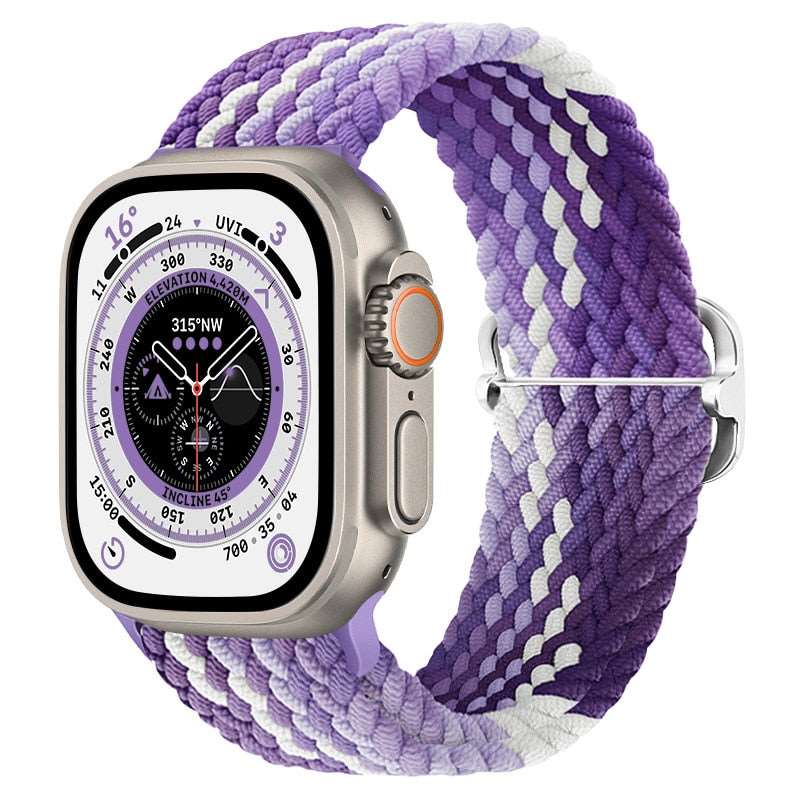 Braided Nylon Strap For Apple Watch Ultra 49mm|  Elastic watch band for iWatch ultra 8 7 SE 3 4 5 6 - Reliable Bands