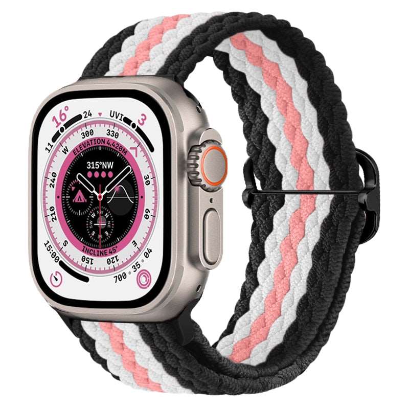 Braided Nylon Strap For Apple Watch Ultra 49mm|  Elastic watch band for iWatch ultra 8 7 SE 3 4 5 6 - Reliable Bands