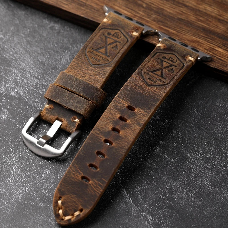 Leather apple watch Ultra band for apple watch Series