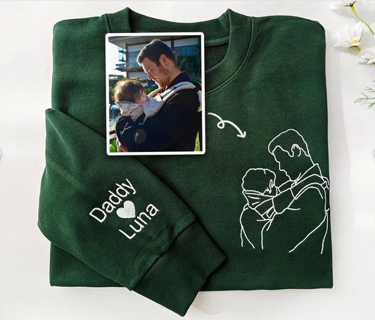 Aangepaste geborduurde hoodie voor papa