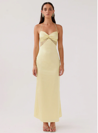 Exclusive - Dream Sight Lace Satin Maxi Dress