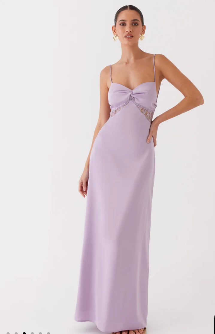 Exclusive - Dream Sight Lace Satin Maxi Dress