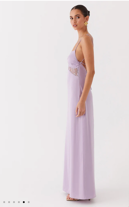 Exclusive - Dream Sight Lace Satin Maxi Dress