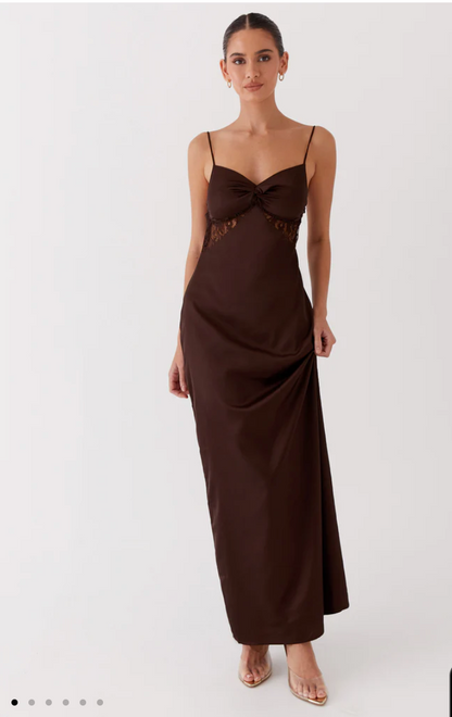 Exclusive - Dream Sight Lace Satin Maxi Dress