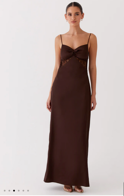 Exclusive - Dream Sight Lace Satin Maxi Dress