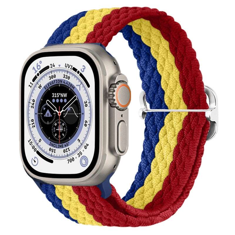 Braided Nylon Strap For Apple Watch Ultra 49mm|  Elastic watch band for iWatch ultra 8 7 SE 3 4 5 6 - Reliable Bands