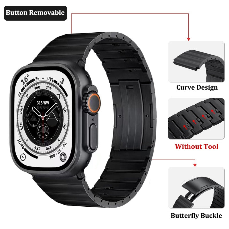 Titanium apple watch ultra band|Titanium Watch Band For Apple Watch Ultra 49mm |Men apple watch band - Reliable Bands