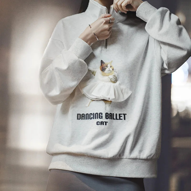 Maden bedrukt ballet sweatshirt