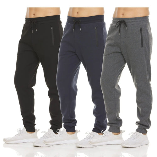 Men's Athletic Trainning Joggers Casual Loose Fit Sweatpants Spring Fall Fleece Lined Pants Elastic Waist Drawstring Trousers