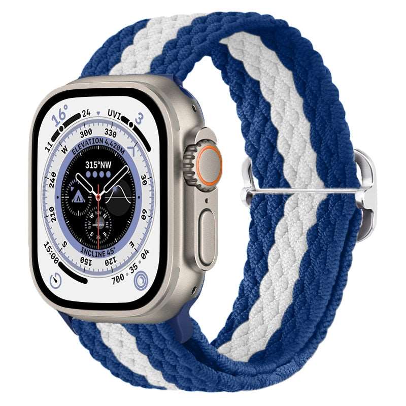 Braided Nylon Strap For Apple Watch Ultra 49mm|  Elastic watch band for iWatch ultra 8 7 SE 3 4 5 6 - Reliable Bands