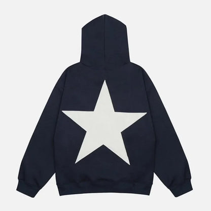 Zwarte hoodie met sterrenprint 