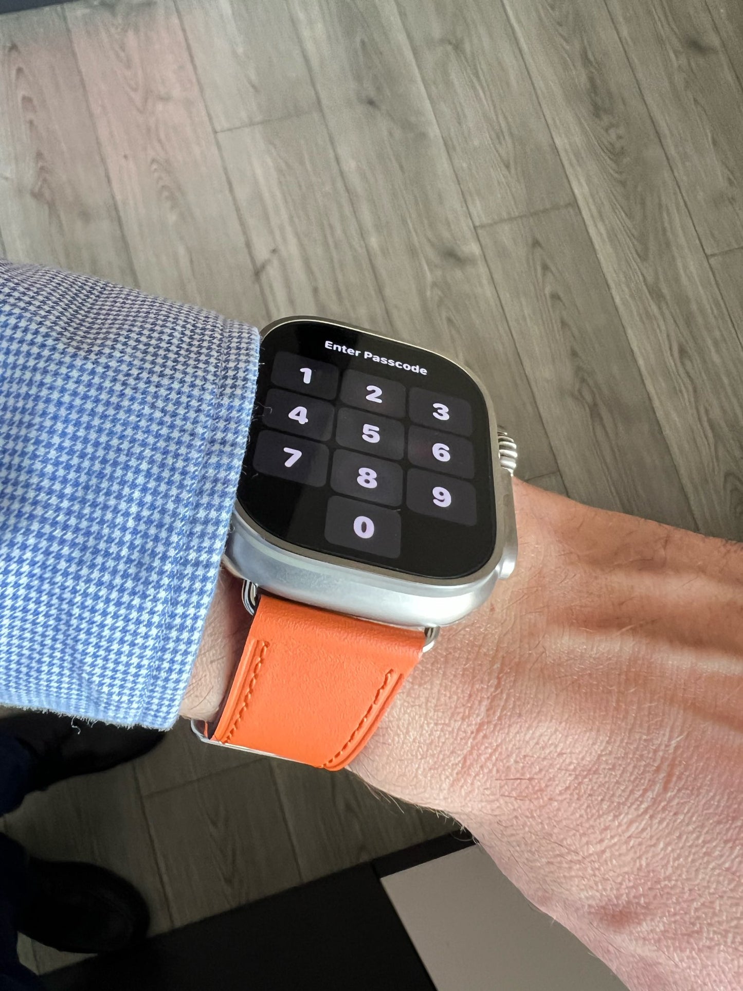 Vermilion Apple watch leather band