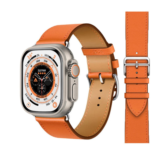Vermilion Apple watch leather band