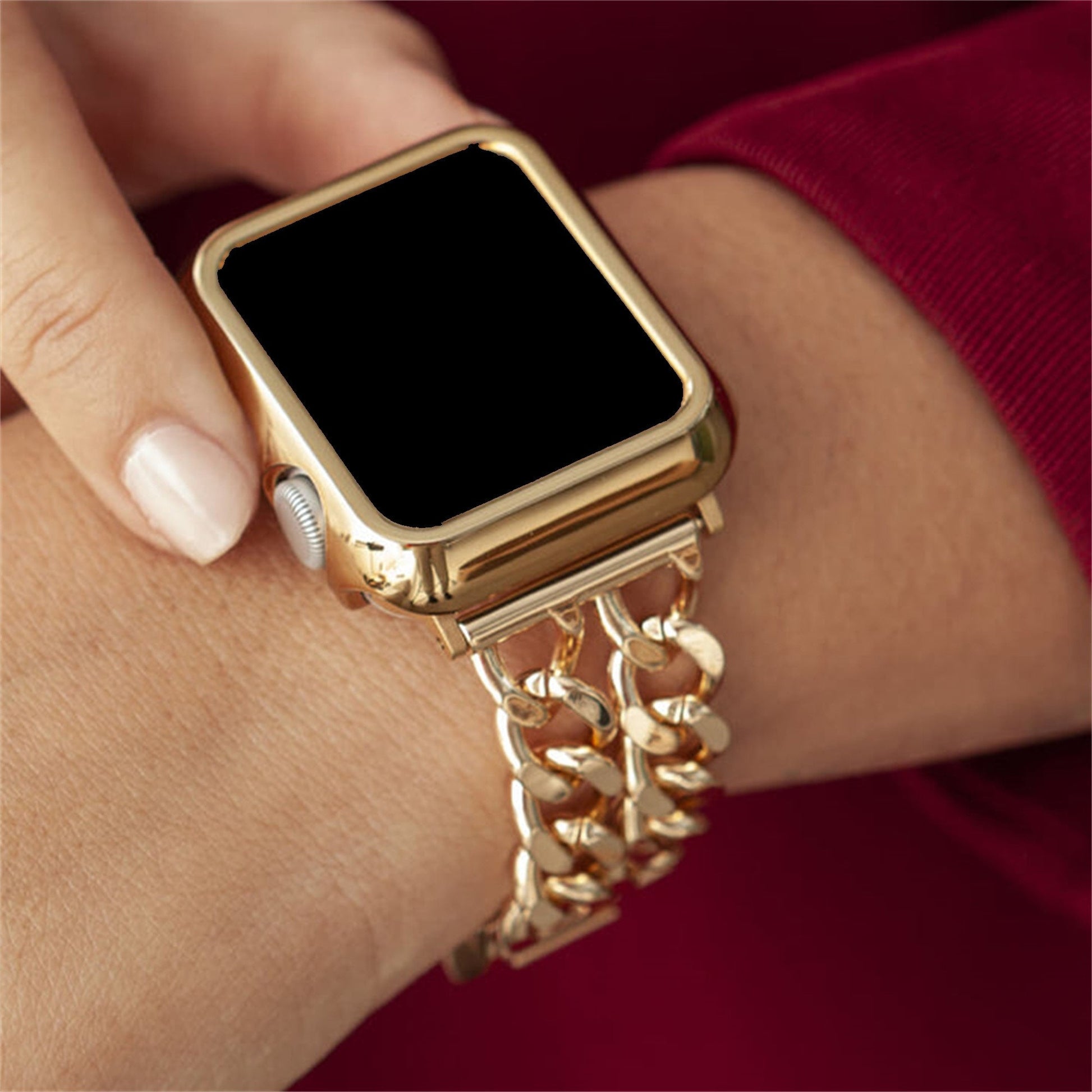 Women apple watch band Double Chain