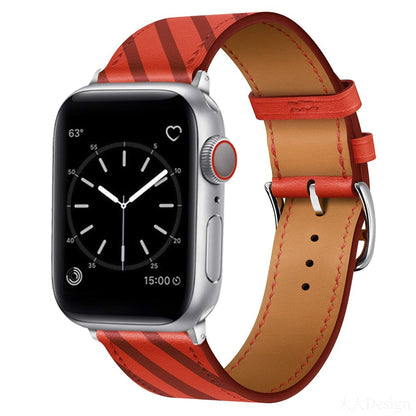 Vermilion Apple watch leather band